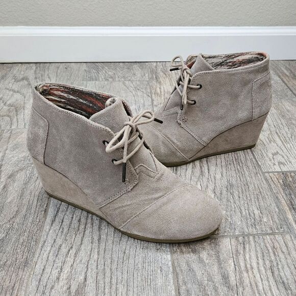 Toms Kala Suede Wedge Ankle Boots - Picture 1 of 12